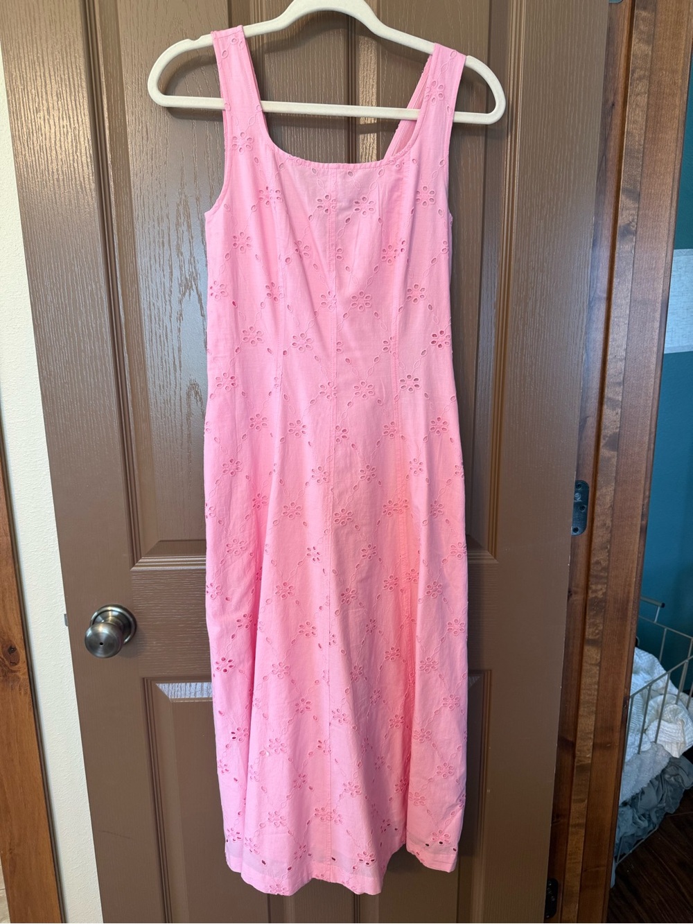 J. Crew Pink Eyelet Maxi Dress